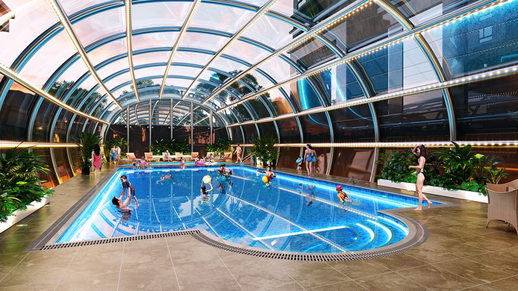 Tiện ích bể bơi đặt tại trái tim của Dự án Việt Đức Complex